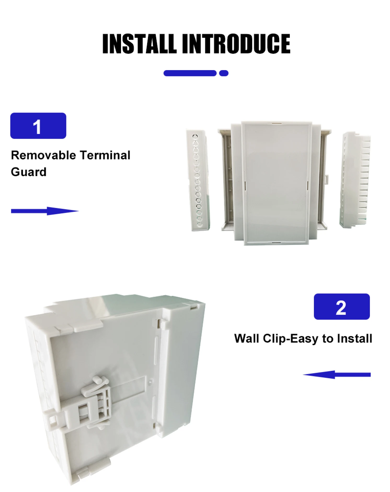 Electrical Junction Box Electrical Distribution Box Electronic Enclosure Case 1Pcs DIN Rail PLC Plastic 150x90x58mm/70x80x58mm