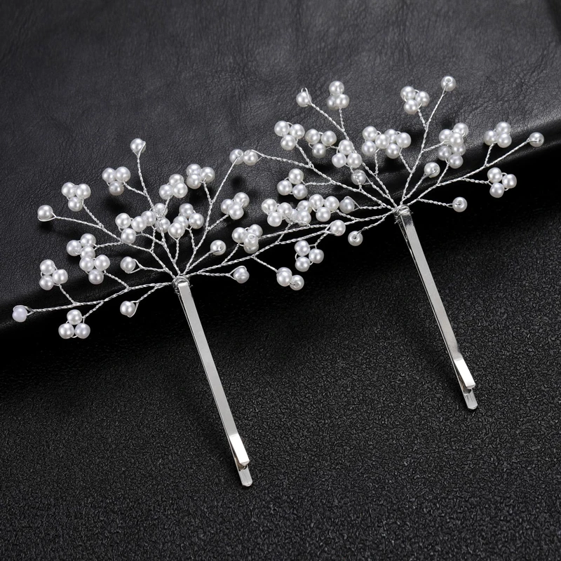 Jewelry Pearlet Bride Handmade Flower Crystal Pearls Bridal Hair Pins Set Wedding Hair Decor Accessories For Women 2pcs jewelry accessories jewelry set hair accessory bridal headwear pearl hairpins