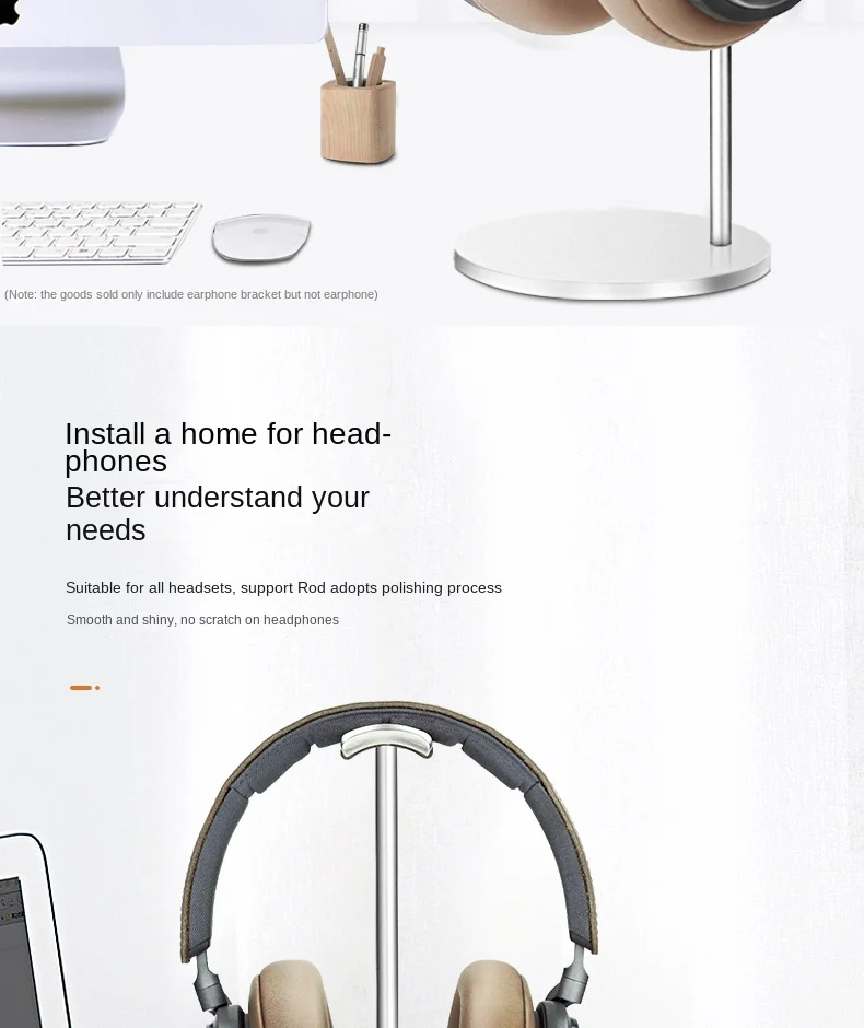 Curved Aluminum Headphone Stand 2
