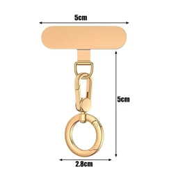 Sleek Stainless Steel 360° Rotatable Phone Lanyard Clip with Detachable Ultra - thin Hanging Rope (Gold - A)