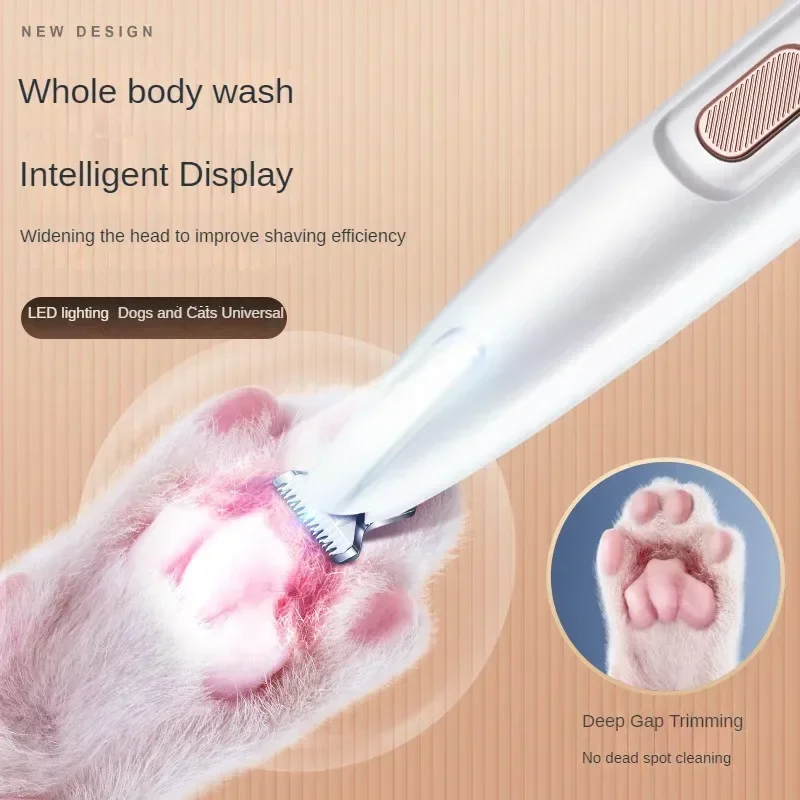 Dog Paw Trimmer Pet Hair Trimmer Dog Clippers for Grooming 18mm Widen Blade with LED Light LED Display Fully Waterproof
