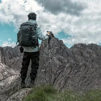 Aluminum Multifunctional Telescopic Trekking Pole - Durable For Hiking, Trekking, Camping, Fishing, And Outdoor Activities 2
