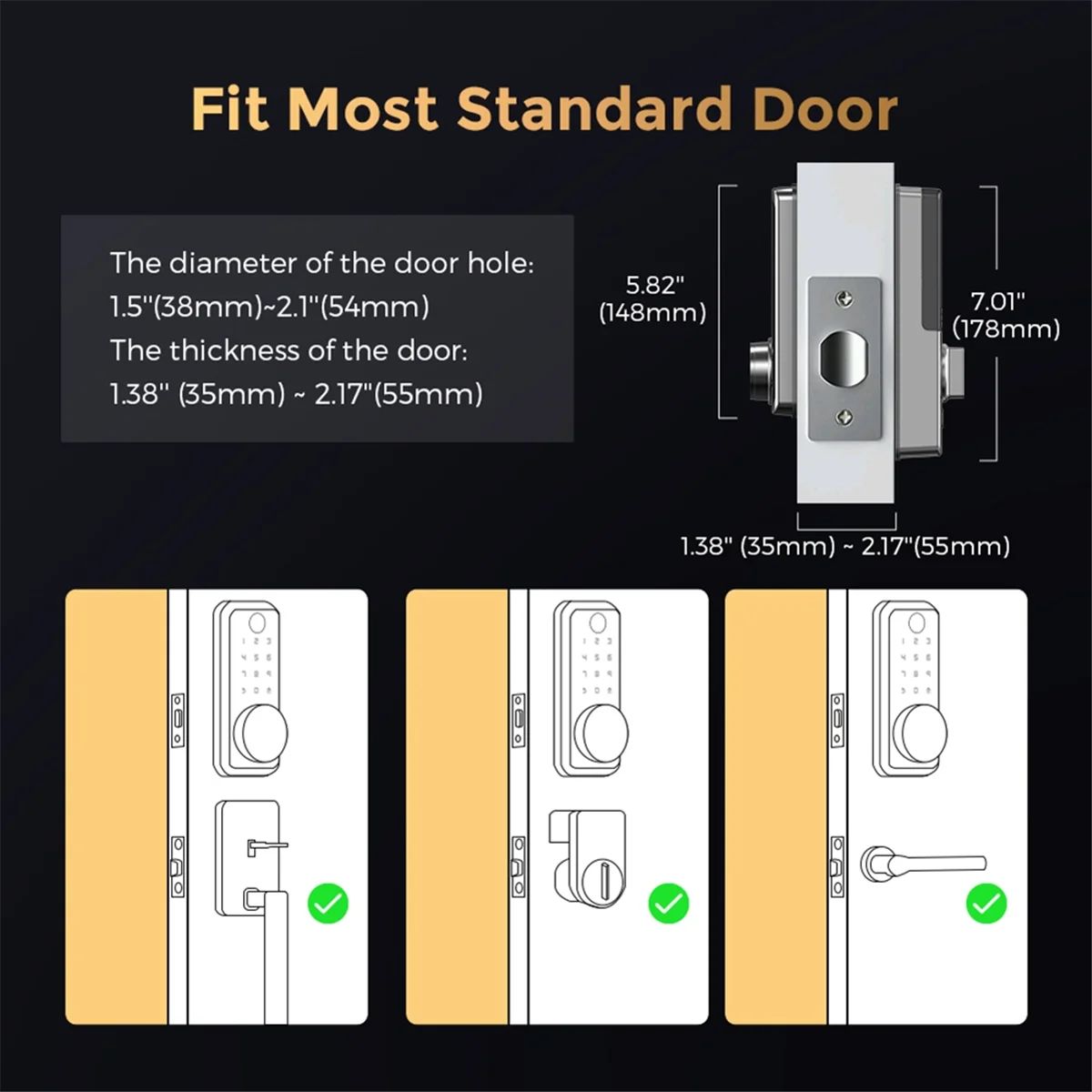 U-VBN-Tuya App Remote Control Smart Door Lock Deadbolt with Keys Fingerprint Lock Electronics Digital House Electronic