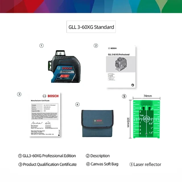 Bosch GLL3-60XG Laser Level 360 Degree High Precision 12 Line Green  Vertical And Horizontal Measuring Tool Projection Line