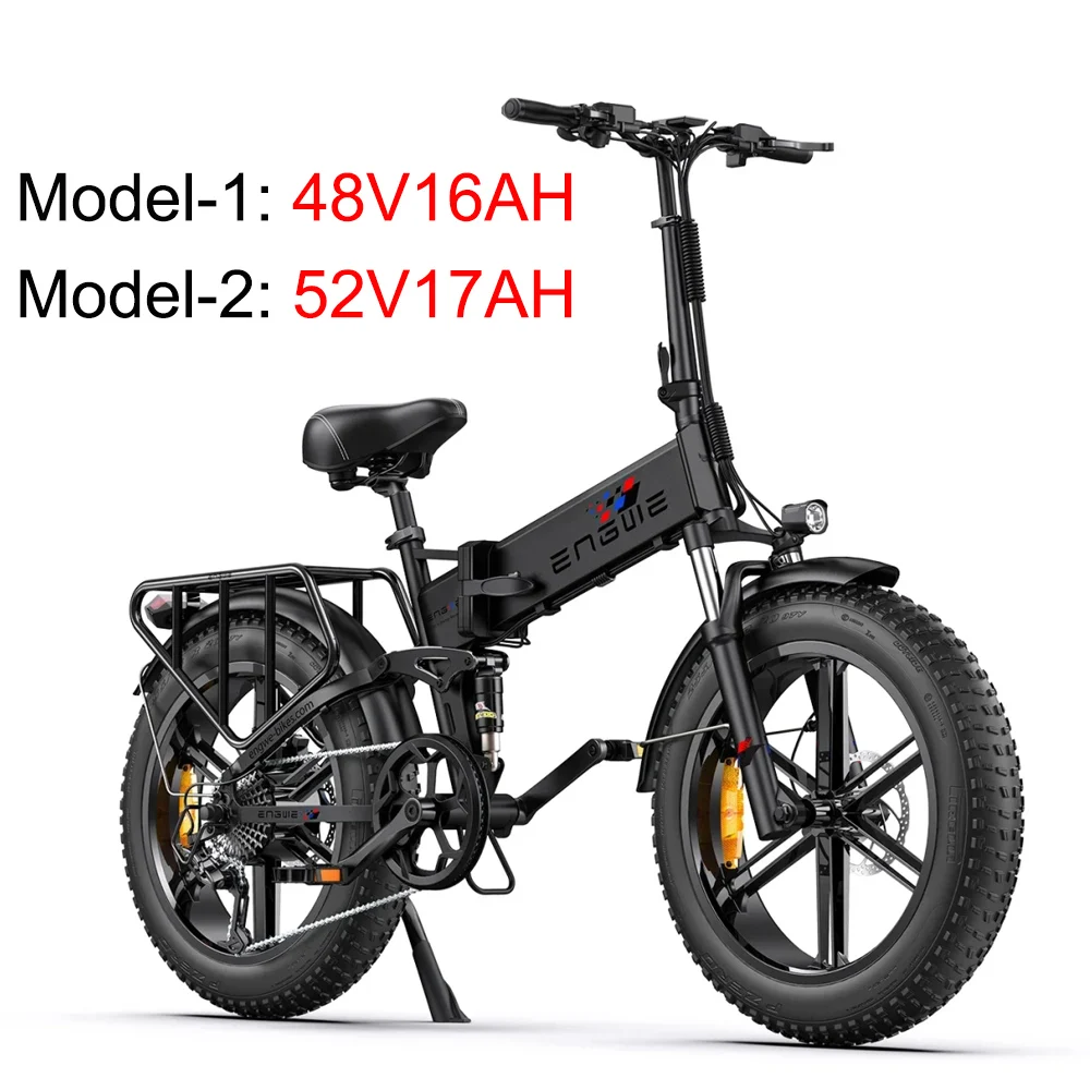 Bicicletta Elettrica Pieghevole Eu Uk 48V 16Ah 52V 17Ah 750W Motore Motore Engwe Pro 20 Pollici Fat Tire Ebike Mountain Snow Bici Elettrica