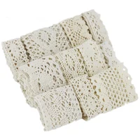 (5Meter/roll) White Beige Cotton Embroidered Lace Net Ribbons Fabric Trim DIY Sewing Handmade Craft Materials 6