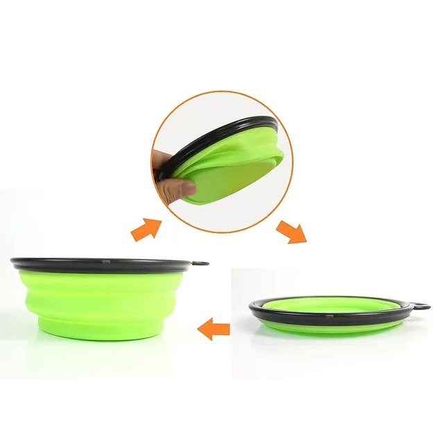 1/2PCS Portable Silicone Dog Bowl Cat Bowl with Climbing Buckle Outdoor Foldable Pet Bowl for Dogs And Cats 5