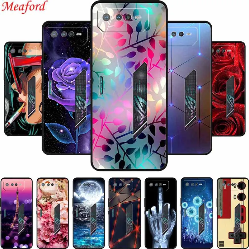 Custodia Per Telefono Per Asus Rog Phone 7 Ultimate Cover Posteriore Custodia Morbida In Silicone Nero Per Asus Rog Phone7 Ultimate Case Funda 6.78"