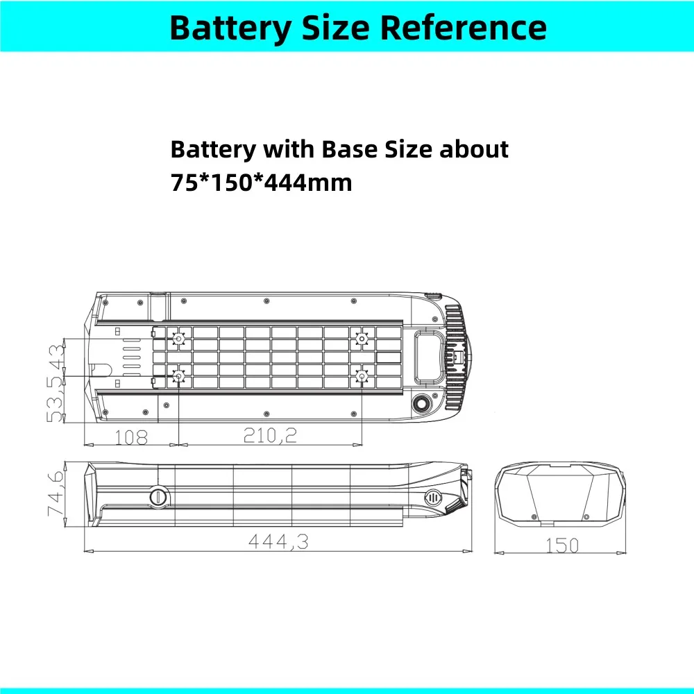 Lithium Battery Pack Electric Bike Battery Case Ebike Battery Connector City Bike Rear Rack Bike Ebike Battery 36V 8.8Ah 10.4Ah 12Ah 13Ah 14Ah 17.5Ah for Toplife E-4600 Pendleton Amigo E-Active E-bike