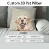 Customized 3D Pet Photo Name Cushion Pillow,Custom Cat/Dog Throw Pillow,Personalized Animals Pillow,Pet Loss Memorial Gift 1