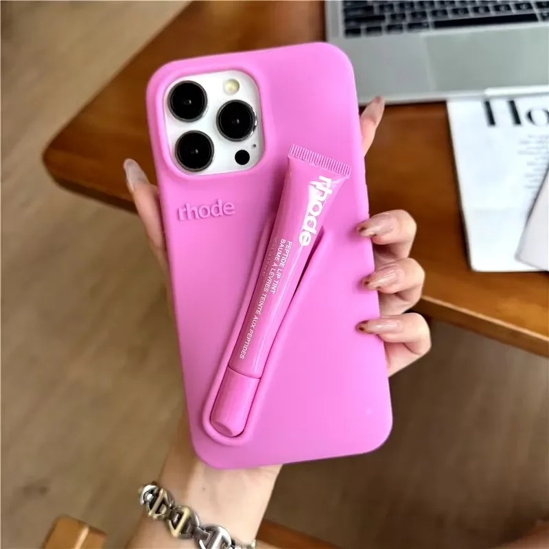 rhodeスマホケースiPhone14pro＆リップティントribbon Rhode Lip Case Silicone iPhone Case Ribbon - FW24 - US