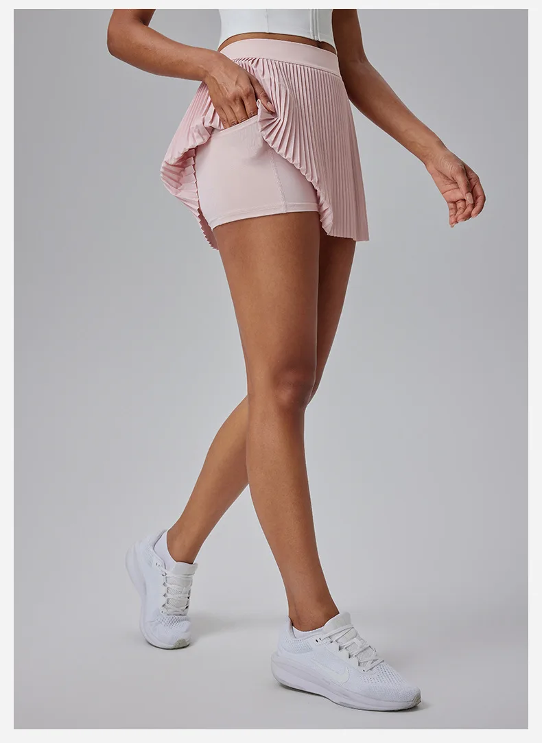 Women's yoga Tennis Golf Skirts High Waisted with Pockets Inner Shorts for Athletic Skorts Skirt Sports Running pleated skirt