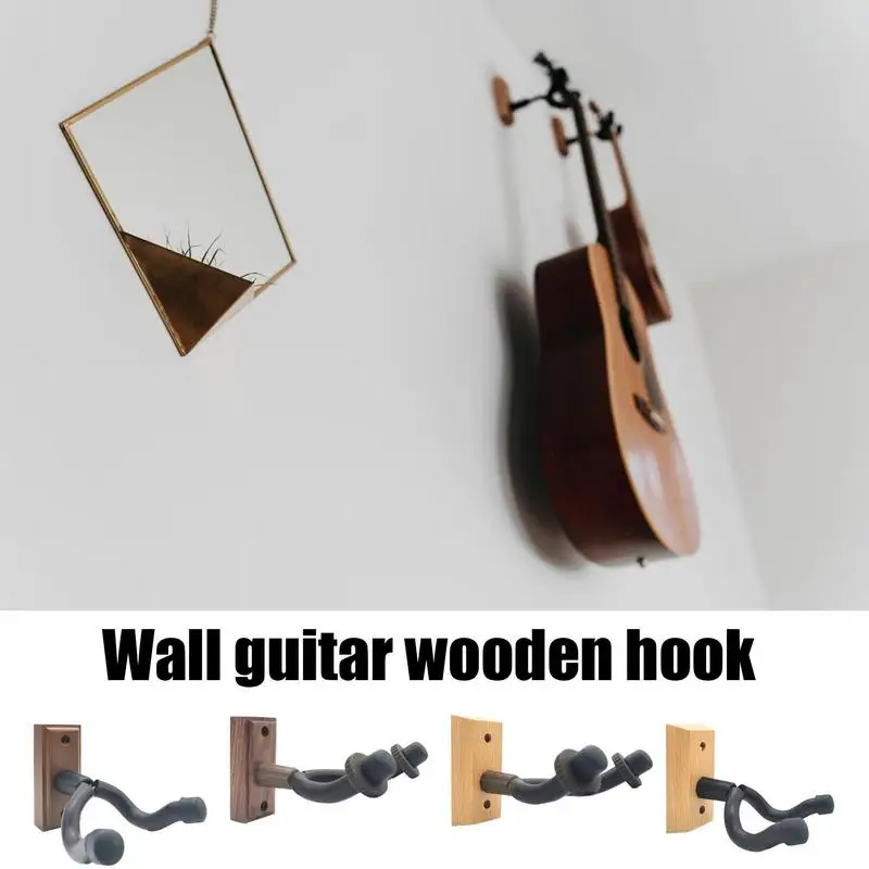 

Guitar Hanger Wall Mount Holder Hook Non Slip Guitar Hanger Multipurpose Space Saving Wooden Storage Hanger For home Guitar