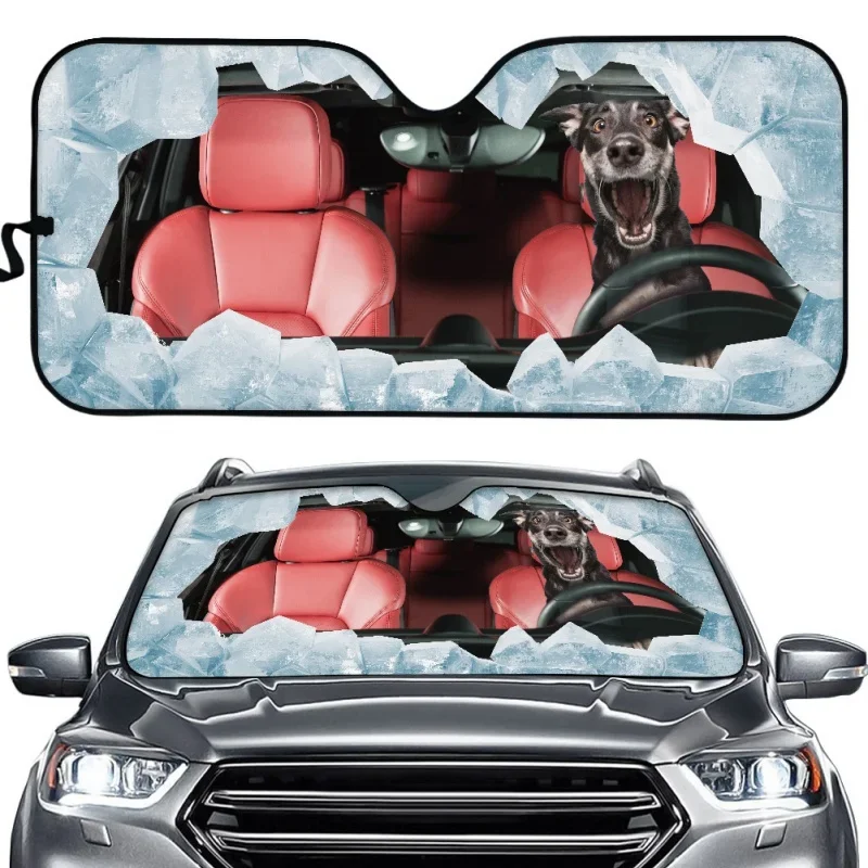 

Funny Cute Aimal Cat Dog Driver Car Front Windshield Sunshade UV Protect Sun Shade Universal Car Accessories Intrior Decor Cover