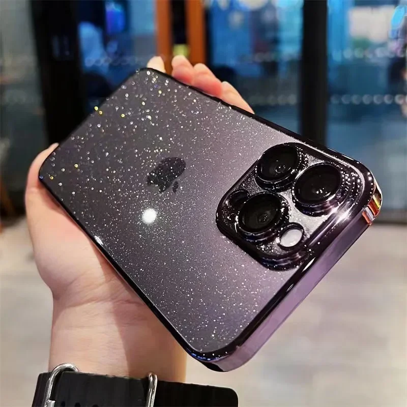 Luxury Electroplated Glitter Phone Case - Clear Transparent Shockproof Protective Cover