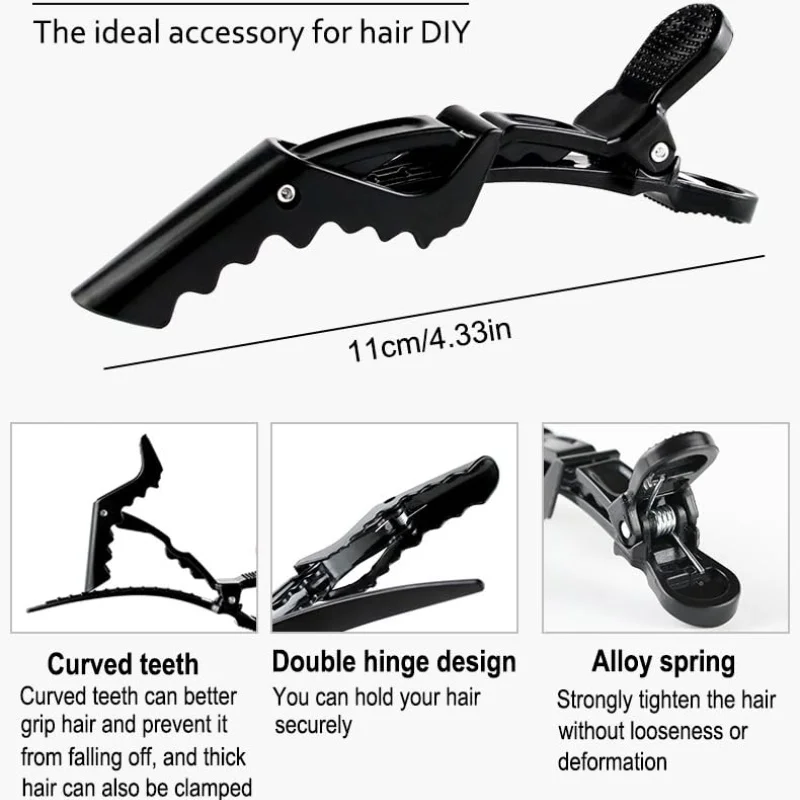 Hair Clips 6Pcs/Set Alligator Hair Clip Hairdressing Clamps Plastic Hair Claw Professional Barber for Salon Styling Hairpins Accessor