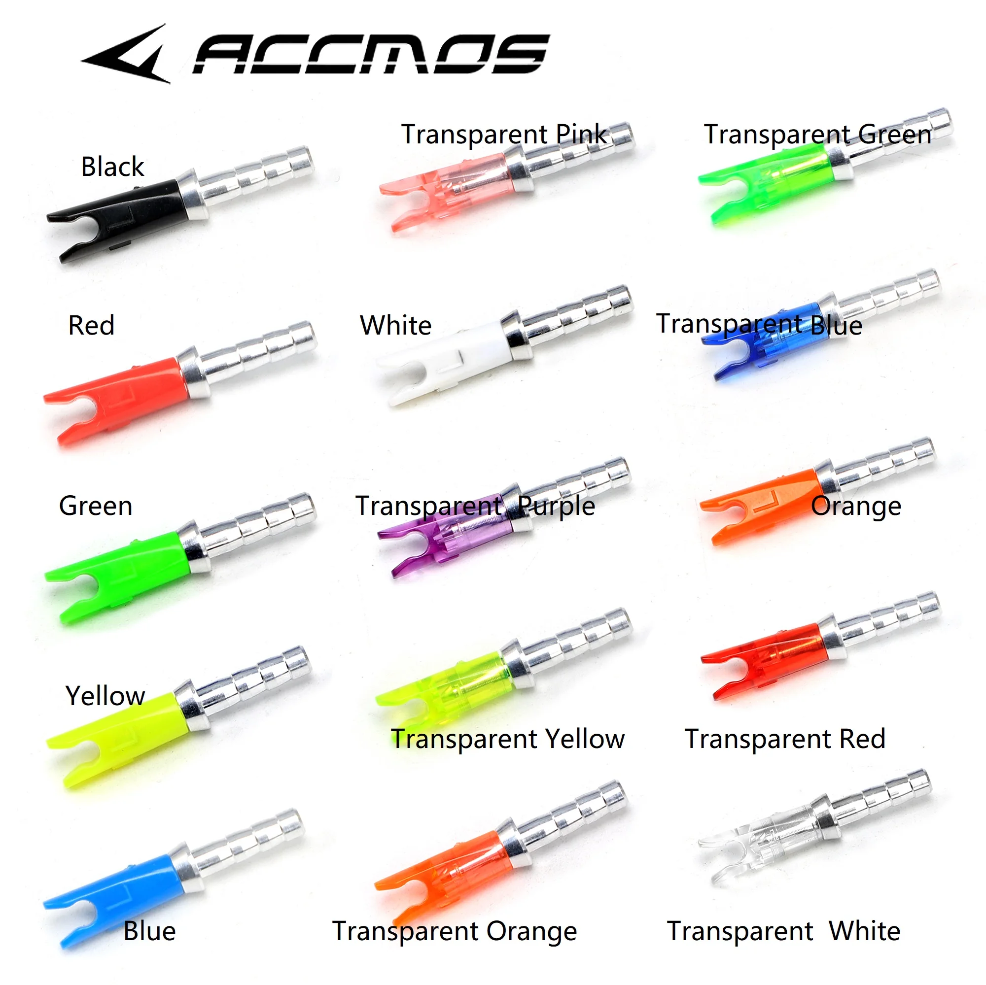 

12pcs Arrow Pin Nocks Size L Arrow Nock+Aluminum Pin For ID 4.2 mm 6.2 mm Carbon Arrow Shaft DIY Archery Accessories