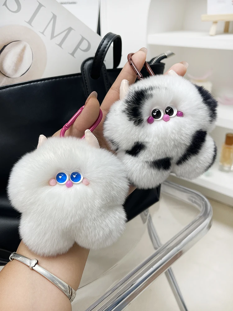 Yirtree Keychain Fluffy Shaggy Decorate Briquettes Elf Doll Key Holder  School Backpack Plush Keychain for Everyday Life