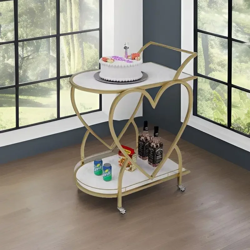 Hotel restaurant cart double-layer cake cart wine water bar illuminated small KTV with lighting light luxury club