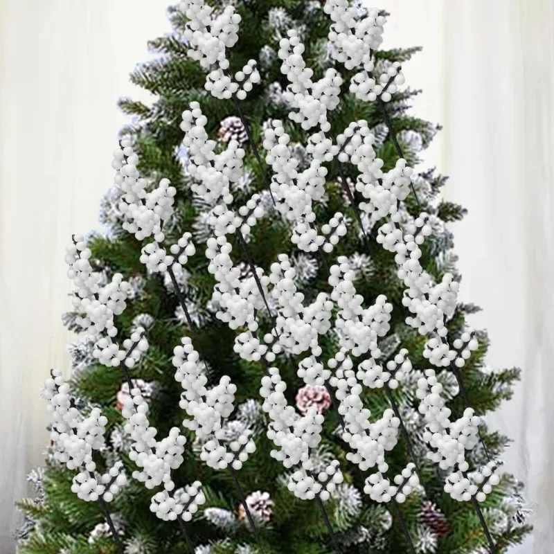 Description Picture 4 of item40/4PCS Artificial White Berries Stems Christmas Berry Branches Fake Fruit Flowers DIY Wedding Party New Year Home Decorations