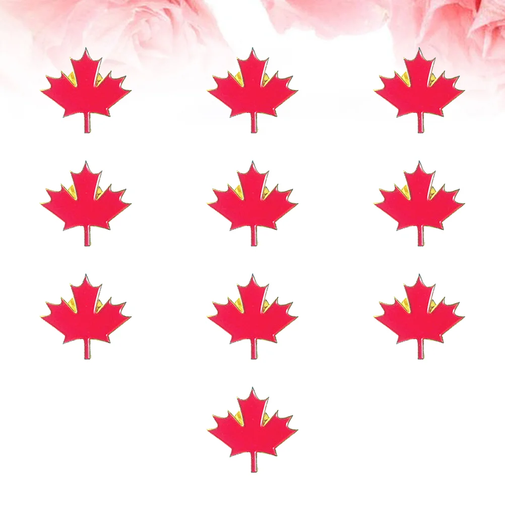 10 Stuks Canada Esdoorn Blad Sieraden Broche Revers Badge Voor Hoed Cap Revers Pin Verjaardagscadeaus