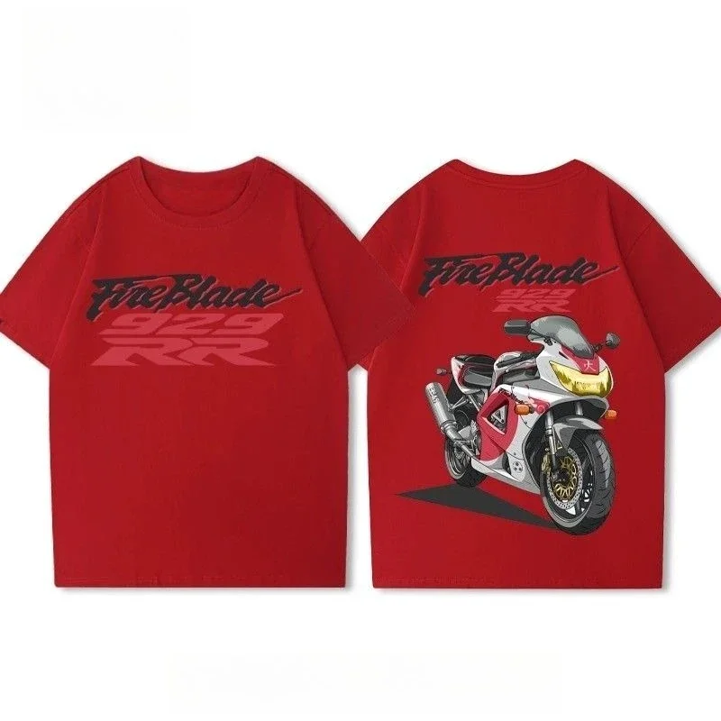 혼다 남성용 및 여성용 티셔츠 CBR Racing 900rr929RR 오토바이 친구 클럽 라이딩 Fireblade 오프로드 레이싱 반소매