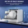 Dishwashers, 5 Washing Programs Mini Dishwashers with 5 L Built-in Water Tank and Double-layered 2