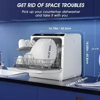 Dishwashers, 5 Washing Programs Mini Dishwashers with 5 L Built-in Water Tank and Double-layered 2