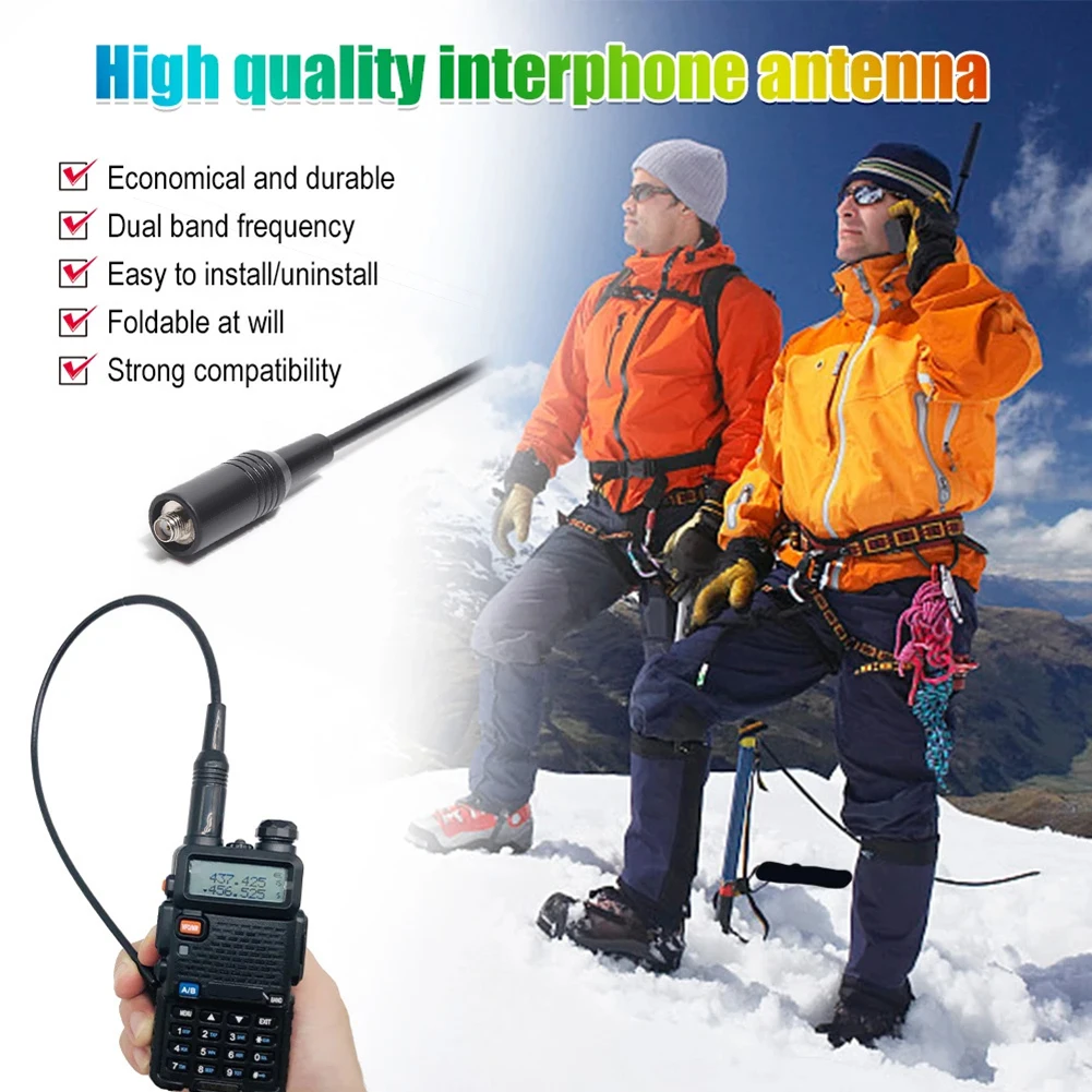 NA-771 High-Gain Antenna Dual Wide Band SMA Female Walkie Talkie UHF Flexible Antenna 144/430MHz for Baofeng UV 5R UV-B5 BF-V8