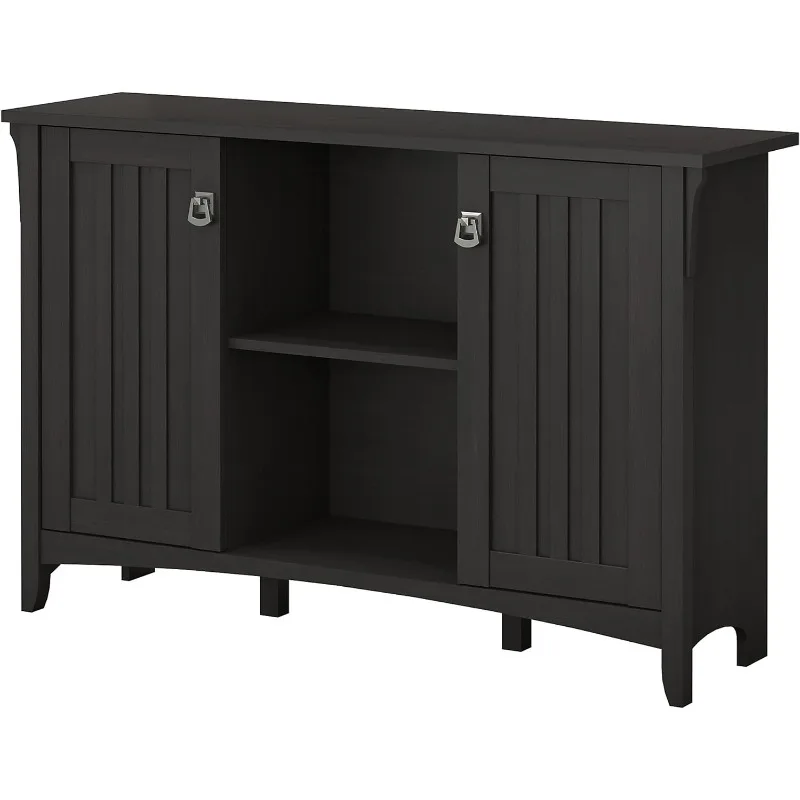 

Storage Cabinet with Doors and Shelves in Vintage Black Modern Farmhouse Accent Chest for Living Room, Home Office