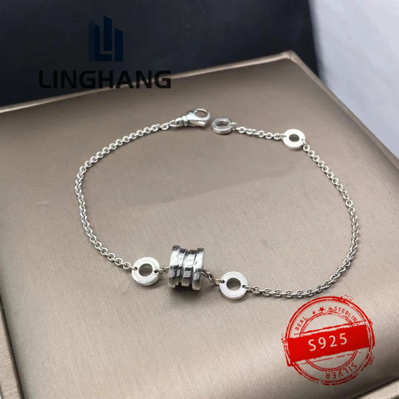 

1:1 Bestselling brand 925 silver High Quality springs bracelet women's fashion elegance luxury jewelry Valentine's Day gift