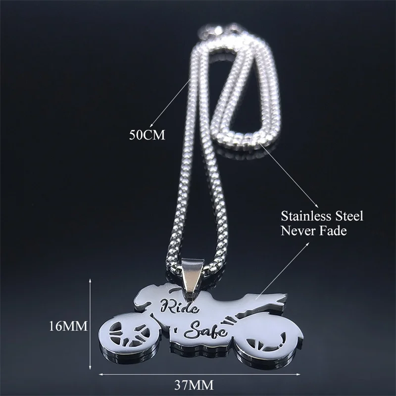 Godfather Motor Bicycle Stainless Steel Chain Necklace for Women