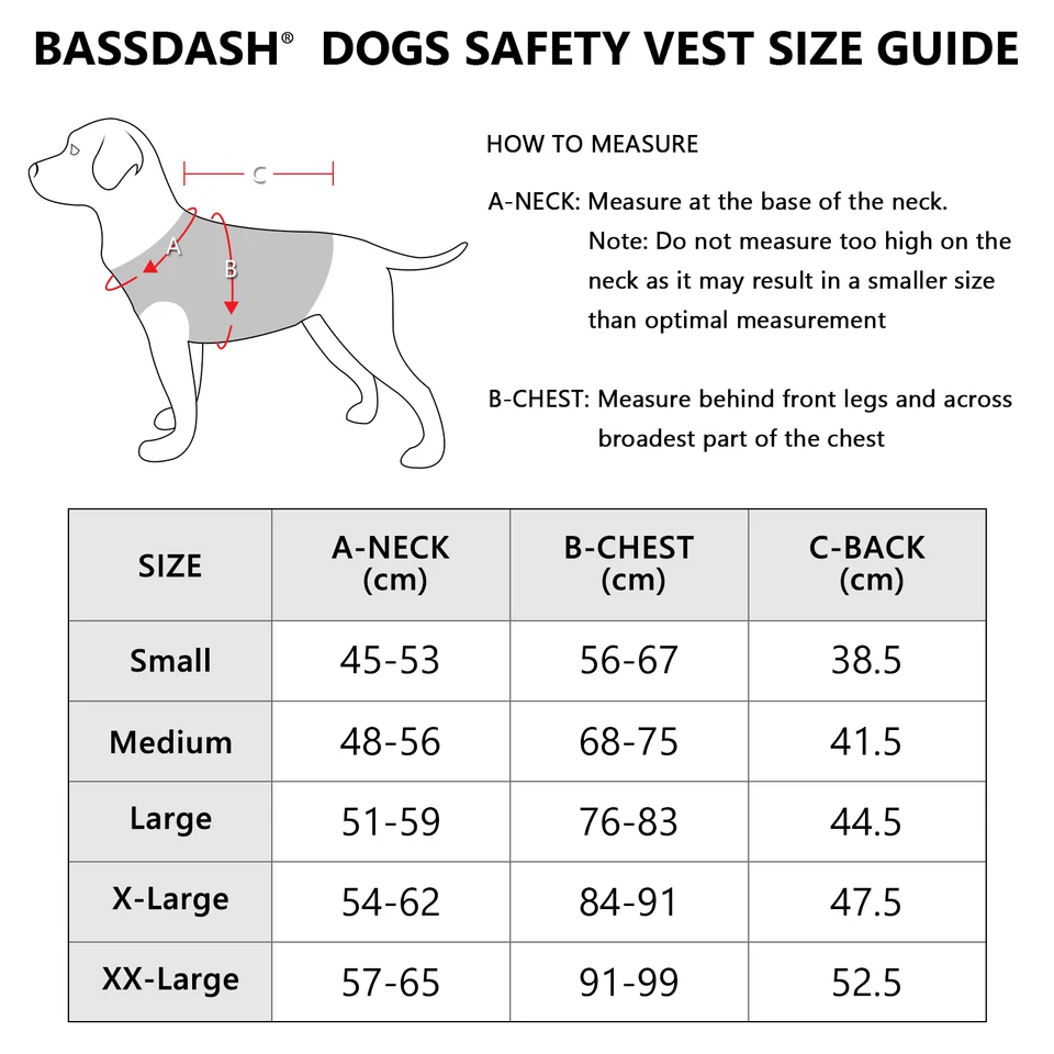 BASSDASH 개 안전 조끼: 경량, 방수, 고가시성의 안전성과 합리적인 가격