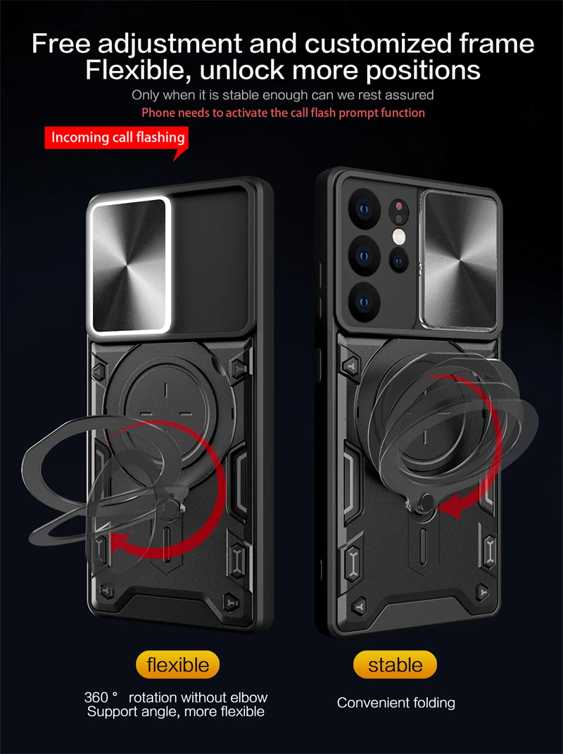 For Samsung Galaxy S21 Ultra Case Armor Magnet Holder Ring Lens Protect Phone Case For Samsung S20 S21 FE S21 + Plus Back Cover 4