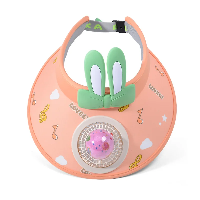 Kinder Jungen Mädchen Sommer Sonnenhut Sonne UV-Schutz Hüte Visier mit Mini-Ventilator Cartoon im Freien USB-Ladeventilator Sonnenkappe für Kinder – Detail 8