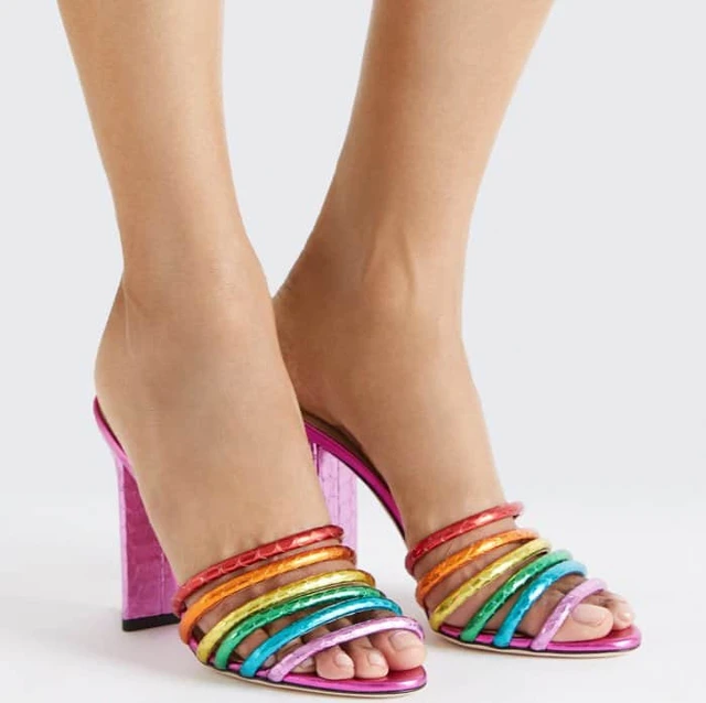 Madden Girl Women's Size 5.5 Multi-Color Snake Open Toe Block Heel Sandals  | eBay