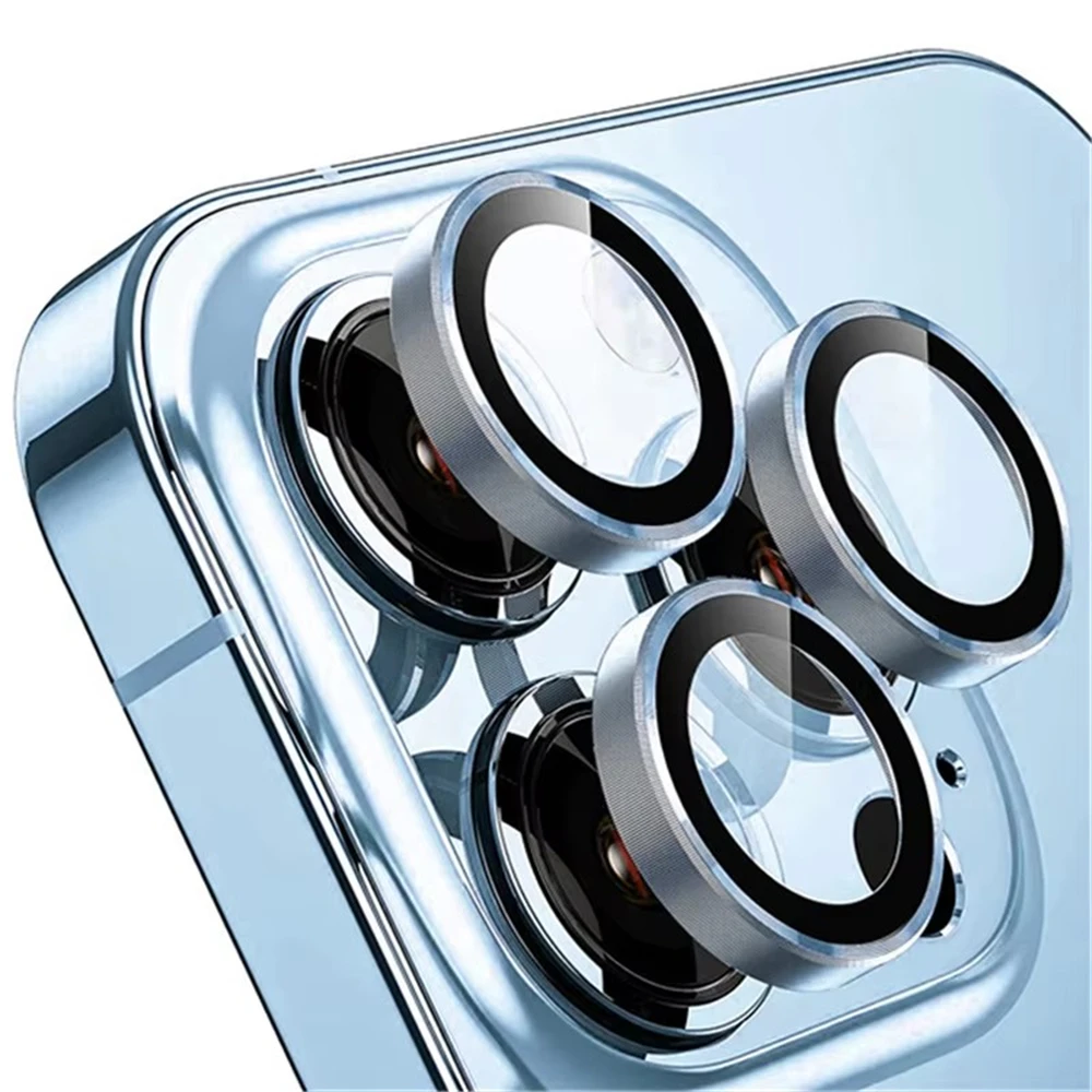 Premium Metal Camera Lens Protector with Tempered Glass Film
