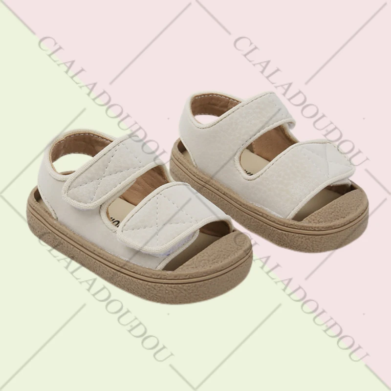 Girl's Summer Soft Closed-Toe Sandals Solid Outdoor Casual Sandals For 0-3years Toddler Boys Baby Beach Sandals 12-16cm kids shoes,kids sandals,baby sandals,sandals and clogs