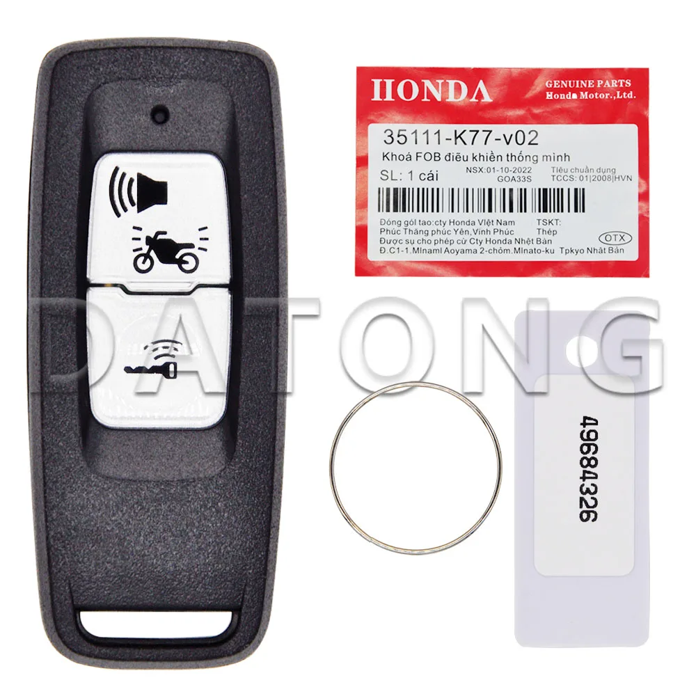 Datong World Motorcycle Remote Control Key For Honda PCX160 FORZA NSS350 2021-2023 ID47 Chip 433.92FSK Replacement Smart Key