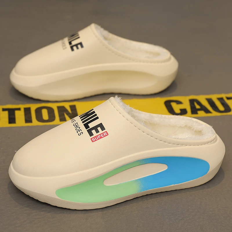 

Модные мужские зимние домашние хлопковые тапочки, высокое качество, водонепроницаемые, искусственная ЭВА, женские, Нескользящие, на платформе, домашняя обувь