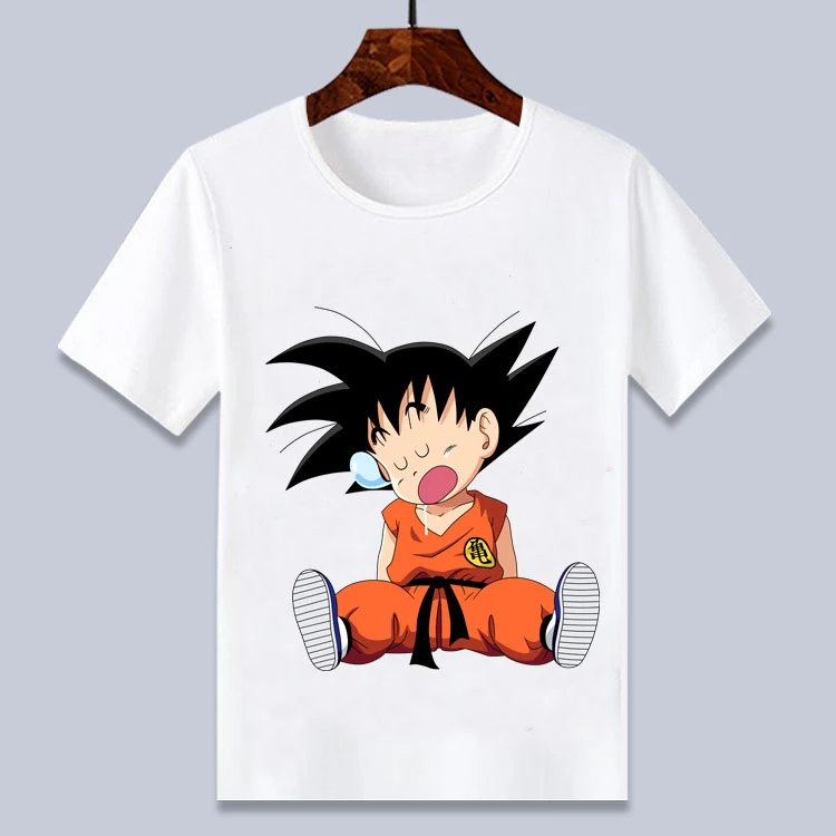 Ropa para niños y niñas, camiseta divertida con estampado de dibujos  animados de Goku para niño, camiseta blanca informal de cuello redondo de 2  a 10 años, 2022| | - AliExpress