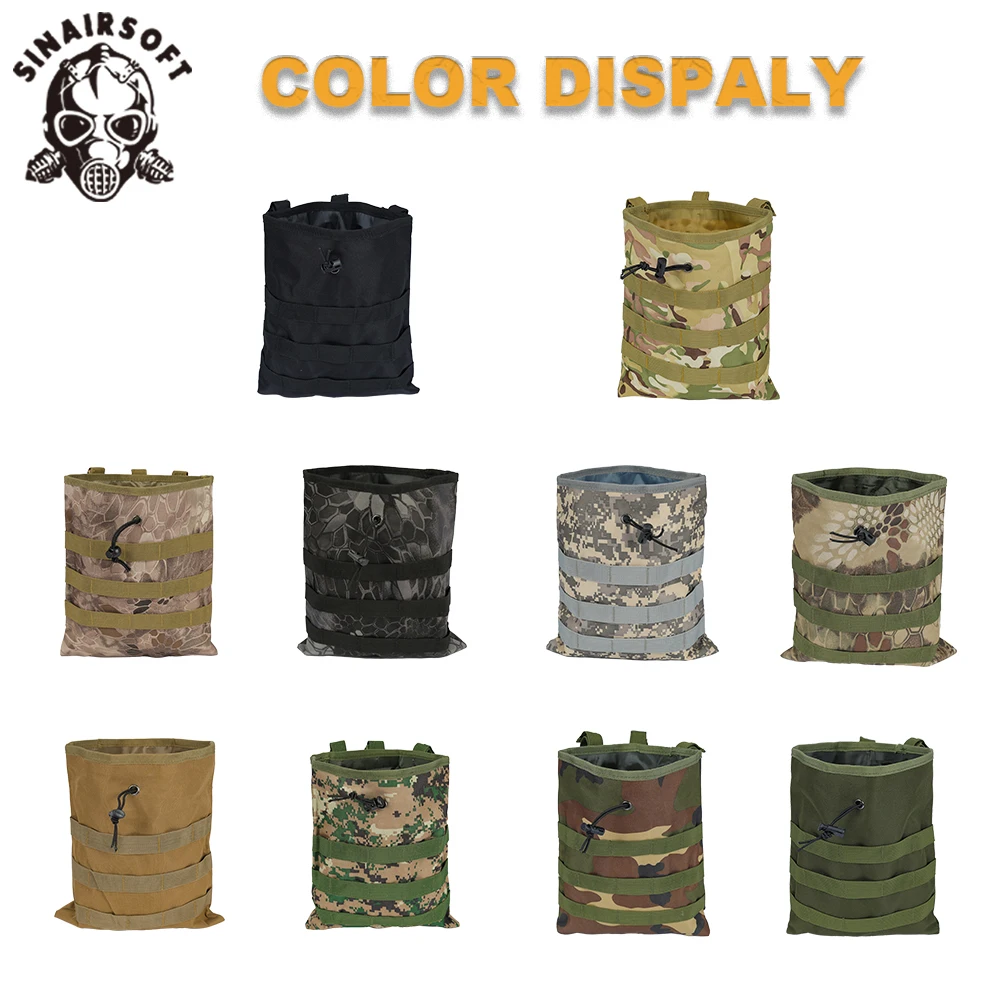 SINAIRSOFT Roll-up MOLLE Dump Pouch Tactical Magazine Recovery Pouch Outdoor Drawstring Mag Recycling Pouch Airsoft Hunting Gear 4