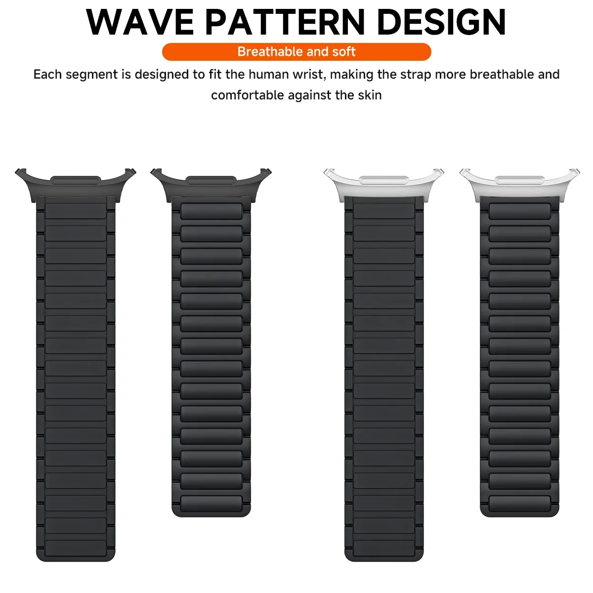 For Galaxy Watch Ultra Strap Magnetic Bracelet Wristband For Samsung Galaxy Watch 7 47mm Silicone Watchband Accessories 
