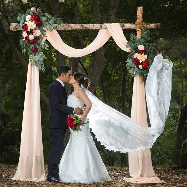Artificial Arch Flowers and Drapes 4