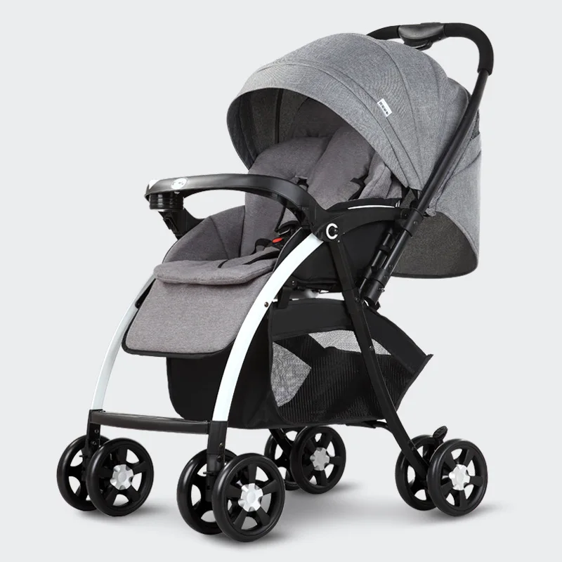 

High view baby stroller can sit and lie down two-way shock absorber children's folding stroller light baby stroller winter