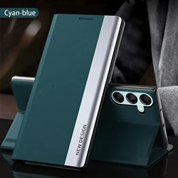 Premium Magnetic Leather Stand Flip Phone Case with Plating Design for A56 5G (Green)