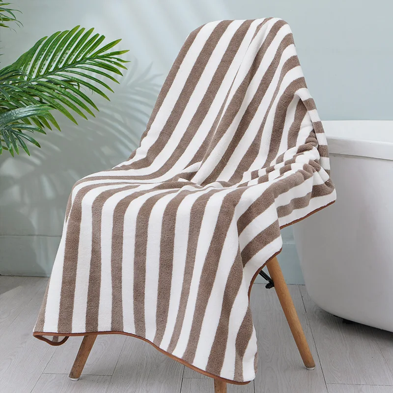 140X70cm Adult Face Bath Towel Stripe Beach Towel Male Women's Absorbent Towels Travel Sport Spa Bathroom Swim Supplies 5