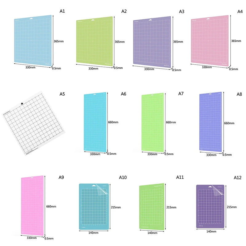 크리컷 제작자용 PVC 커팅 매트, 컬러 타각기 베이스 플레이트, 카메오 커팅 매트 액세서리, 36.5x33cm, 1 개