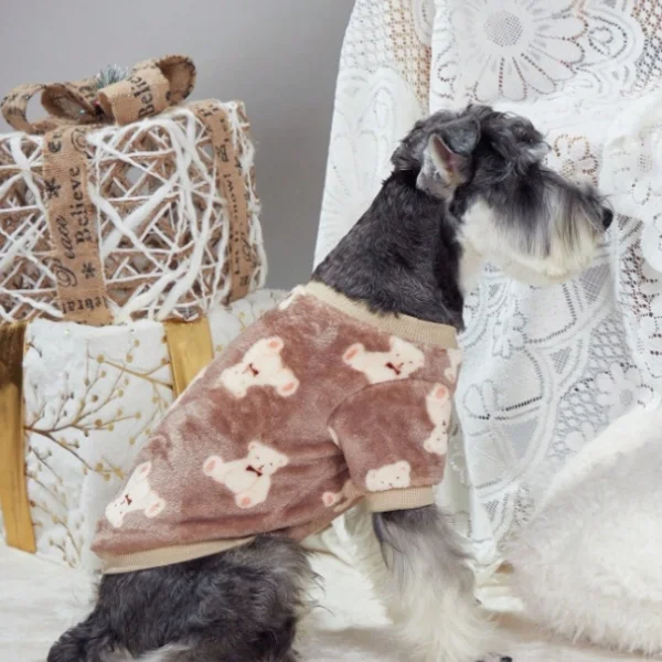 Chaleco de forro polar para perros y gatos estampado de oso_voghion.com