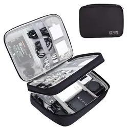 Compact Waterproof Travel Organizer for Electronics and Cables (Black)
